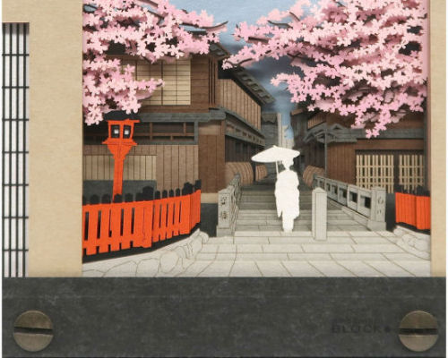 Omoshiroi Block Scenery Blossoms in Kyoto Memo Pad | Japan Trend Shop