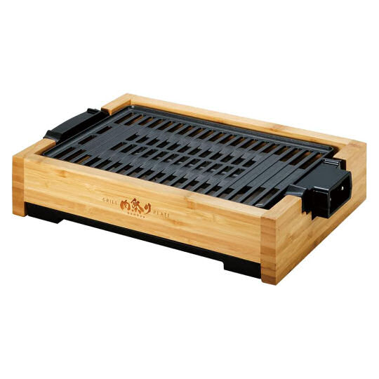 Apix Bamboo Tabletop Meat Grill - Home barbecue grill with reduced smoke - Japan Trend Shop
