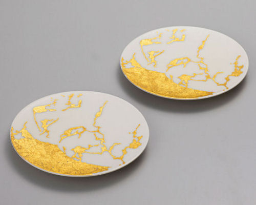 HAKUICHI 金箔 皿 2枚 ROOM SERVICE marble hakuichi-marble-plates